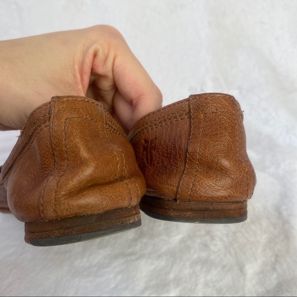 Frye Carlson Ballet Flat Chestnut Brown Leather - Picture 9 of 10
